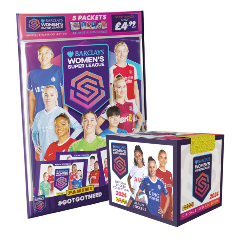 Panini Women's Super League 2024 Official Sticker Collection - Starter Pack & Box of 50 Packets