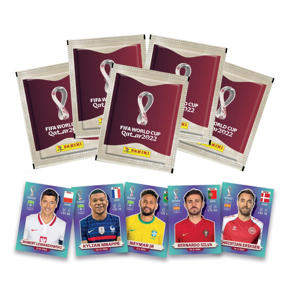 Panini FIFA World Cup Qatar 2022 - Lot of 5 Sticker Packets (25 Stickers)
