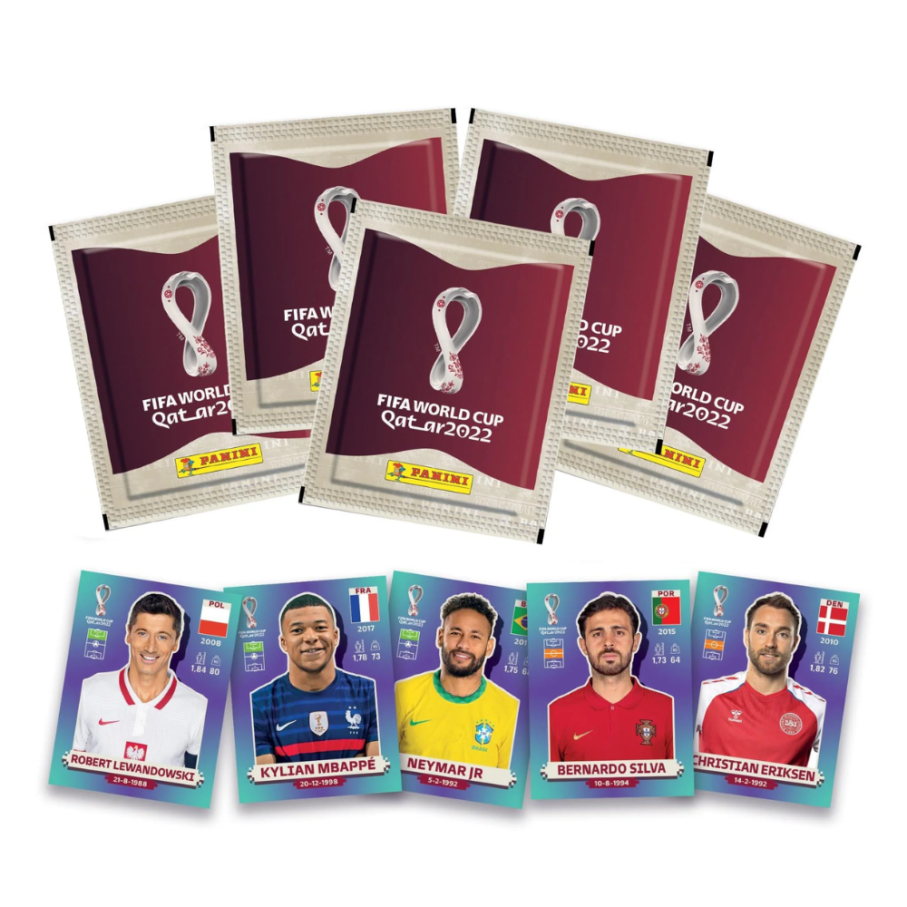 Panini FIFA World Cup Qatar 2022 - Lot of 5 Sticker Packets (25 Sticke ...