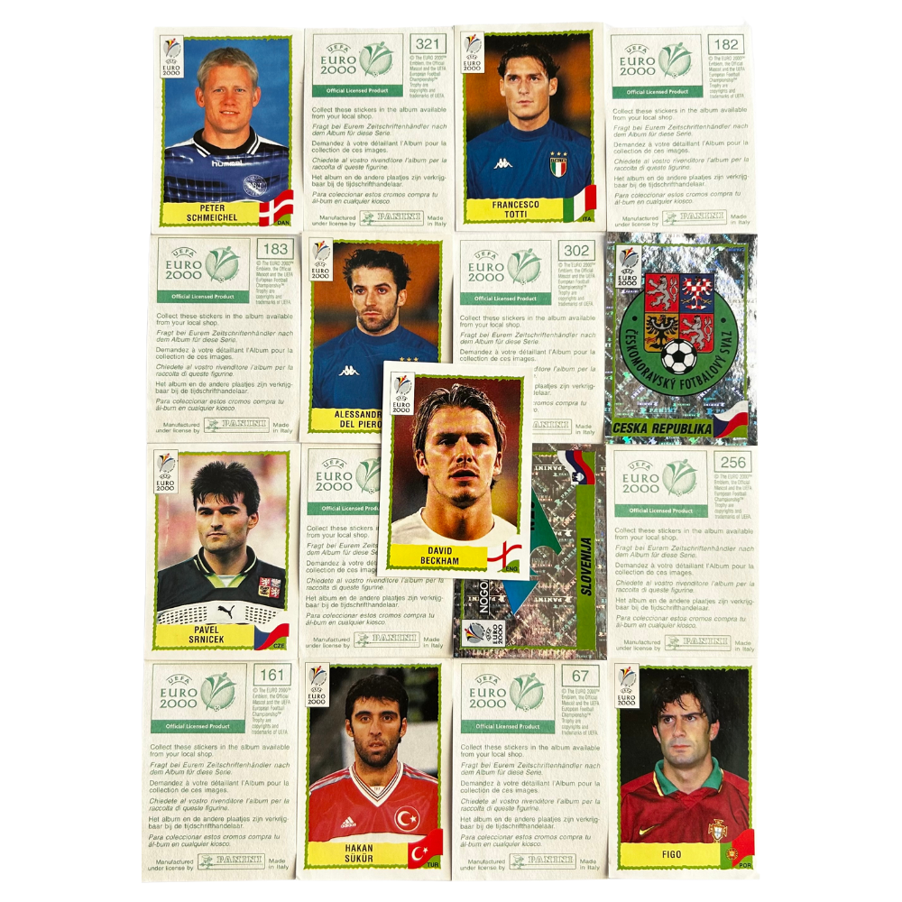 Panini UEFA EURO 2000 Sticker Collection - Single TESCO GREEN BACK Stickers (66 to collect)