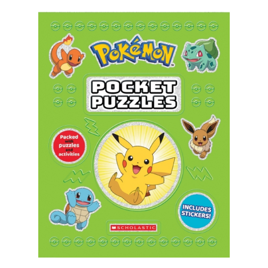 Pokemon Books - POKEMON POCKET PUZZLES Activity Book with over 150 pages of Puzzles & 64 Stickers