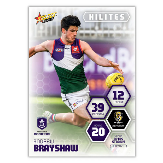 Select AFL 2021 Hilites - ANDREW BRAYSHAW (FREMANTLE DOCKERS) Round 20 1.8.2021 SH20 /213