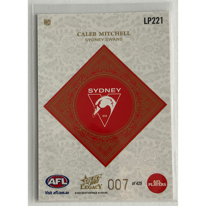 Select AFL 2023 Legacy - CALEB MITCHELL (SYDNEY SWANS) Legacy+ RC LP221 #007/425