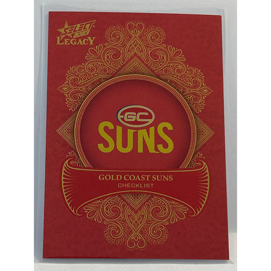 Select AFL 2023 Legacy - CHECKLIST (GOLD COAST SUNS) Legacy+ LP82 #210/425