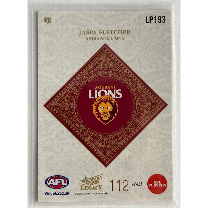 Select AFL 2023 Legacy - JASPA FLETCHER (BRISBANE LIONS) Legacy+ RC LP193 #112/425
