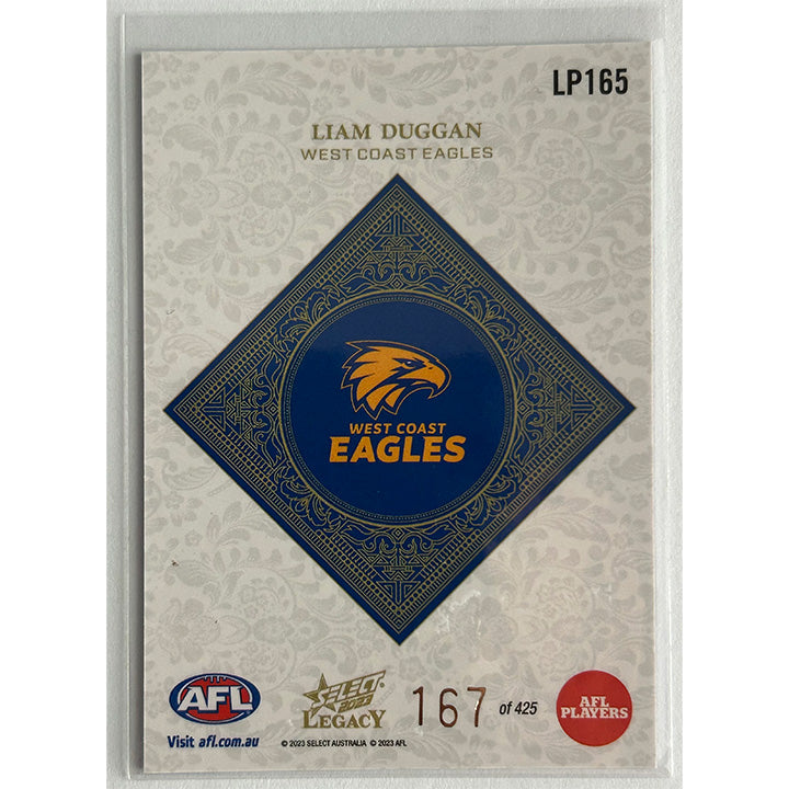 Select AFL 2023 Legacy - LIAM DUGGAN (WEST COAST EAGLES) Legacy+ LP165 #167/425