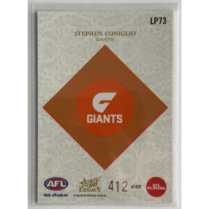 Select AFL 2023 Legacy - STEPHEN CONIGLIO (GWS GIANTS) Legacy+ LP73 /425