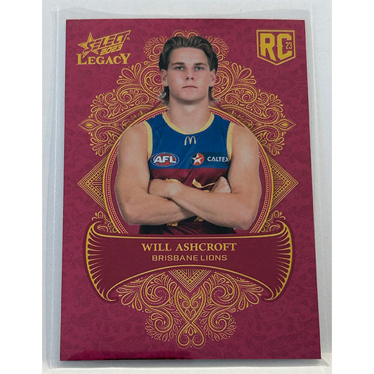 Select AFL 2023 Legacy - WILL ASHCROFT (BRISBANE LIONS) Legacy+ RC LP183 #189/425