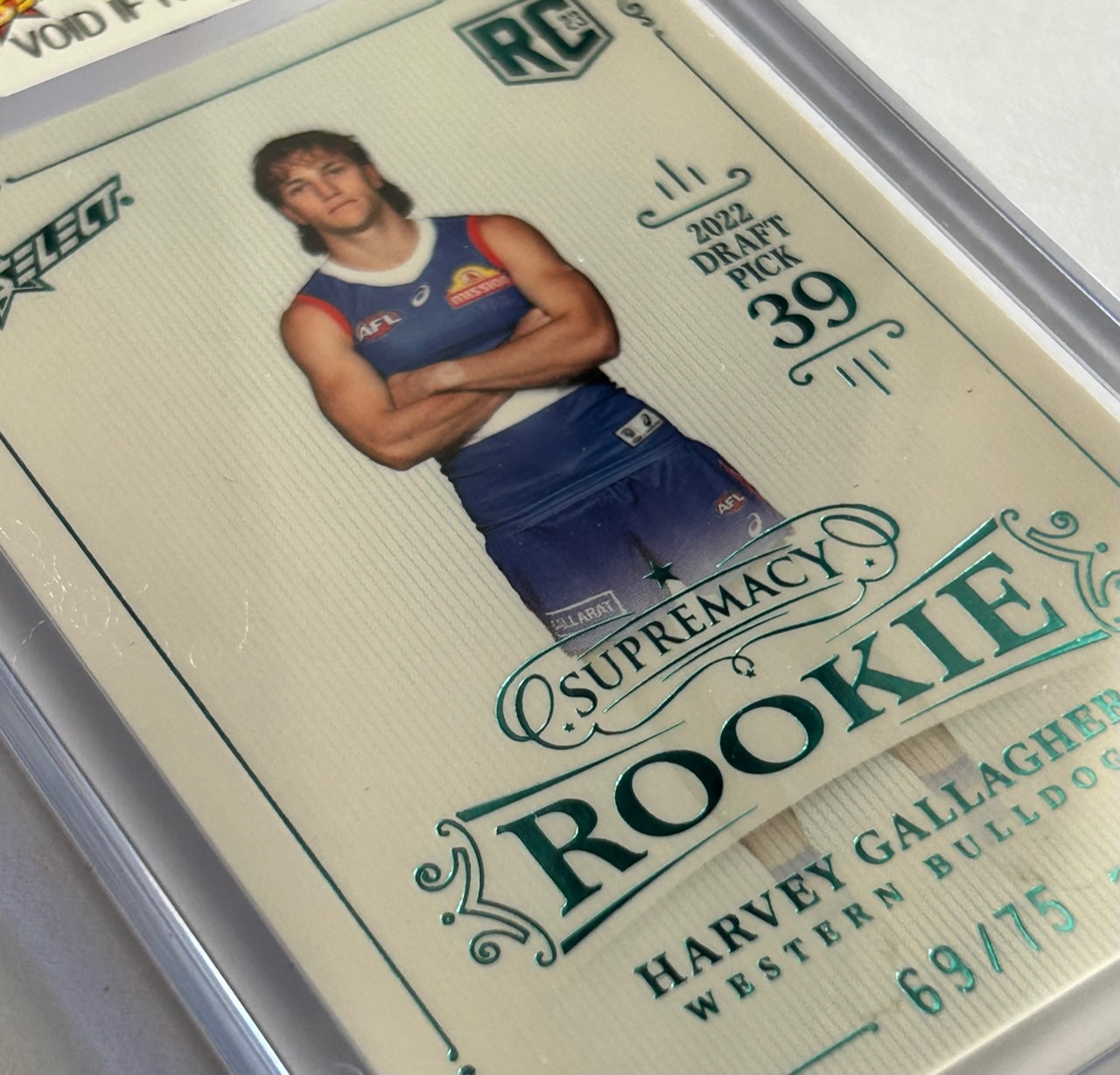 Select AFL 2023 Supremacy Rookie - HARVEY GALLAGHER (WESTERN BULLDOGS) RPB39 /75