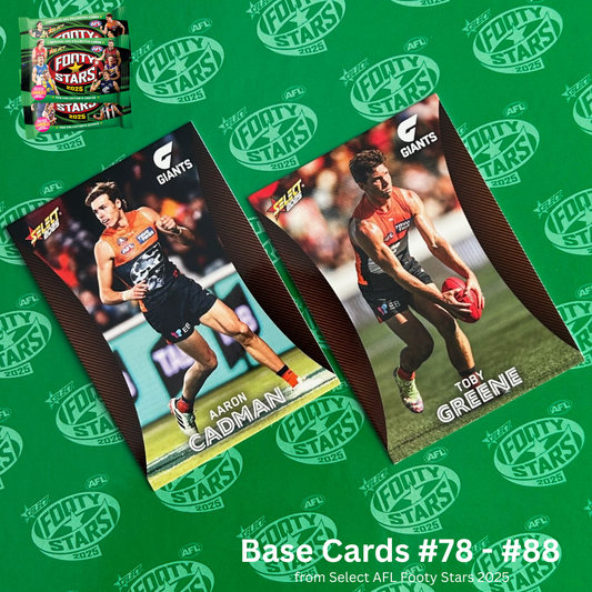 Select AFL 2025 Footy Stars - GWS GIANTS Base Cards (#78 - #88) BUY 4 GET 2 FREE