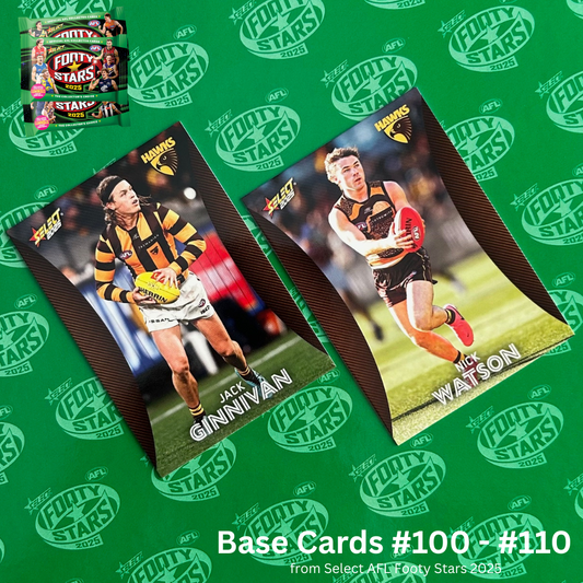 Select AFL 2025 Footy Stars - HAWTHORN Base Cards (#100 - #110) BUY 4 GET 2 FREE