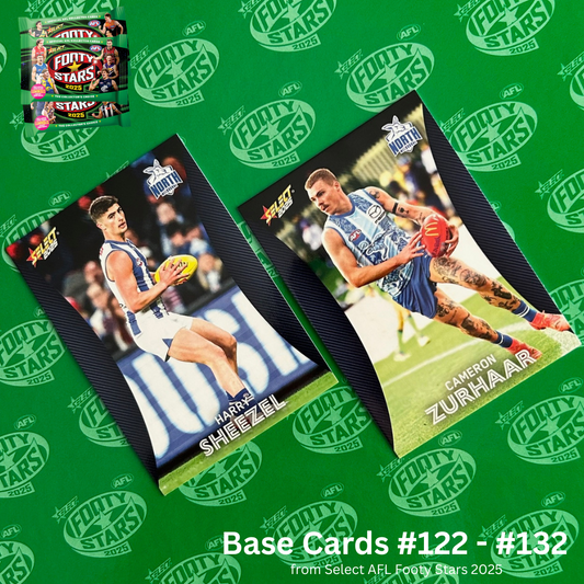 Select AFL 2025 Footy Stars - NORTH MELBOURNE Base Cards (#122 - #132) BUY 4 GET 2 FREE