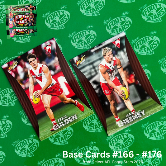Select AFL 2025 Footy Stars - SYDNEY SWANS Base Cards (#166 - #176) BUY 4 GET 2 FREE