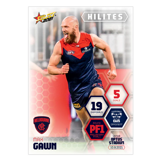 Select AFL 2021 Hilites Preliminary Final - MAX GAWN (MELBOURNE) SH-PF1 /366
