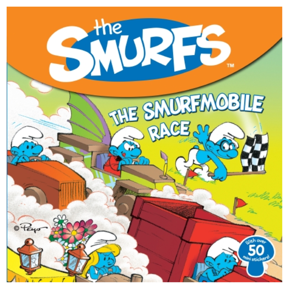 The Smurfs Books - THE SMURFMOBILE RACE (Illustrated Softback with 50 Mini Stickers)