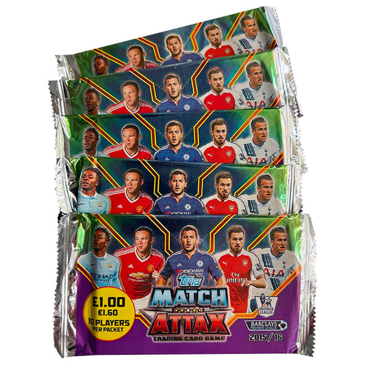 Topps 2015-16 Match Attax Premier League - Bundle of 5 Trading Card Packets