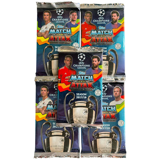 2017-18 Topps Match Attax UEFA Champions League - Bundle of 5 Trading Card Packets