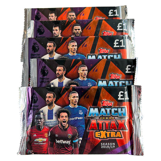 Topps 2018-19 Match Attax Extra Premier League - Bundle of 5 Trading Card Packets