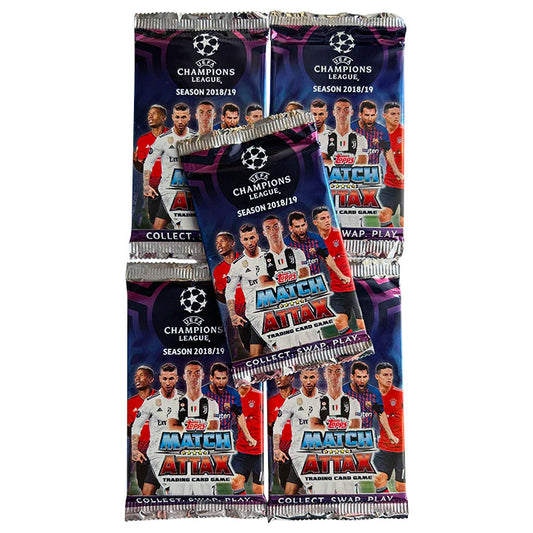 Topps Match Attax UEFA Champions League 2018-19 - Bundle of 5 Trading Card Packets