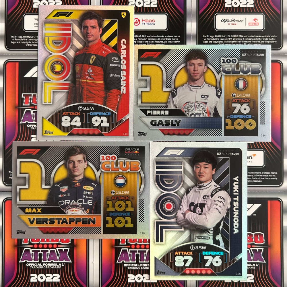 Topps F1 Turbo Attax 2022 - Single 100 CLUB & F1 IDOL Cards (#330 - #354)