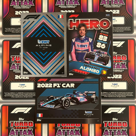 Topps F1 Turbo Attax 2022 - Single BWT ALPINE F1 TEAM Cards (#46 - #54)