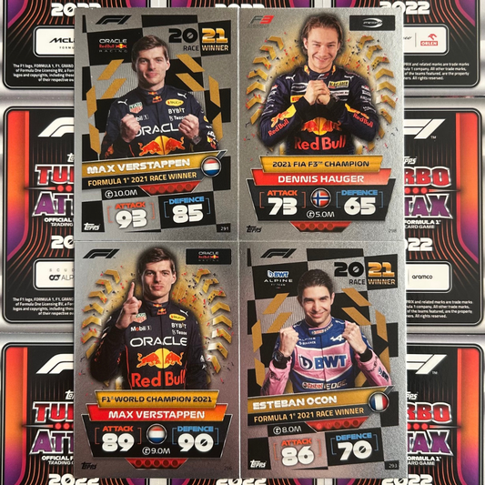 Topps F1 Turbo Attax 2022 - Single F1 2021 RACE WINNERS & CHAMPION Cards (#290 - #298)