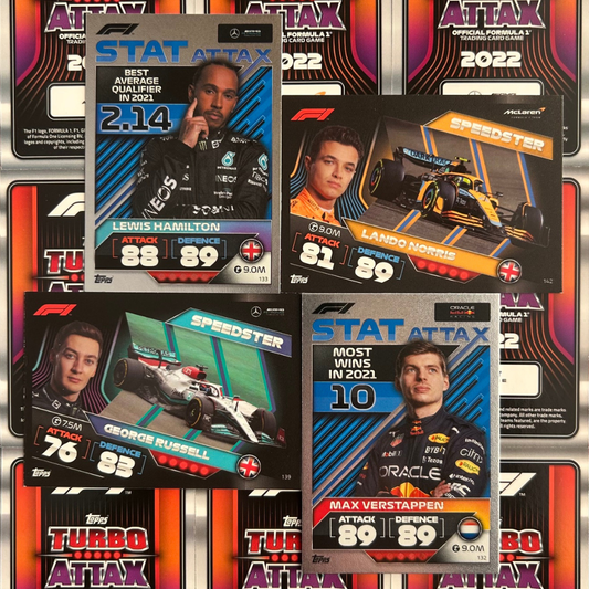 Topps F1 Turbo Attax 2022 - Single F1 STAT ATTAX & SPEEDSTER Cards (#132 - #155)
