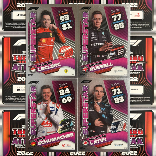 Topps F1 Turbo Attax 2022 - Single F1 SUPERSTAR Cards (#299 - #318)