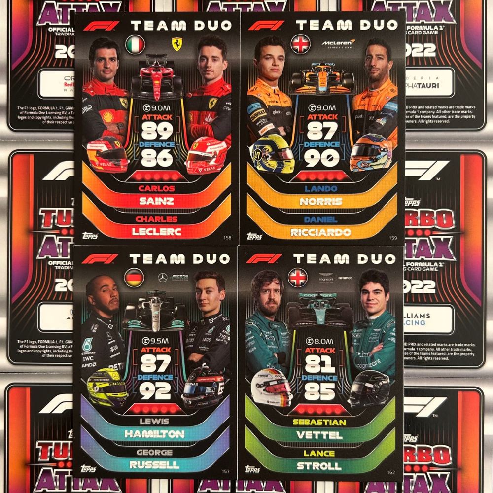 Topps F1 Turbo Attax 2022 - Single F1 TEAM DUOS Cards (#156 - #165)