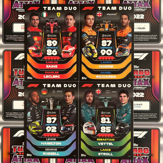Topps F1 Turbo Attax 2022 - Single F1 TEAM DUOS Cards (#156 - #165)