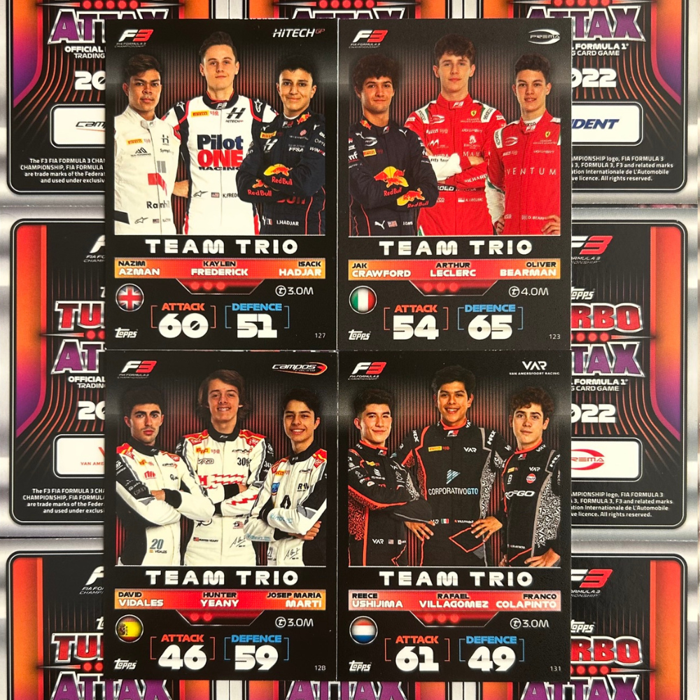 Topps F1 Turbo Attax 2022 - Single F3 TEAM TRIOS Cards (#122 - #131)