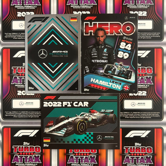Topps F1 Turbo Attax 2022 - Single MERCEDES-AMG Cards (#19 - #27)