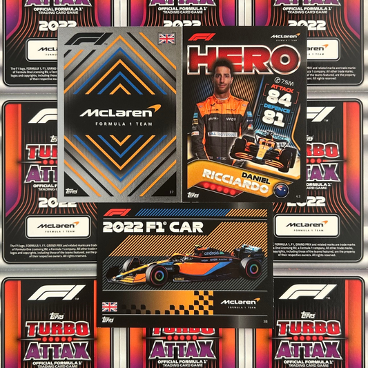 Topps F1 Turbo Attax 2022 - Single McLAREN F1 TEAM Cards (#37 - #45)