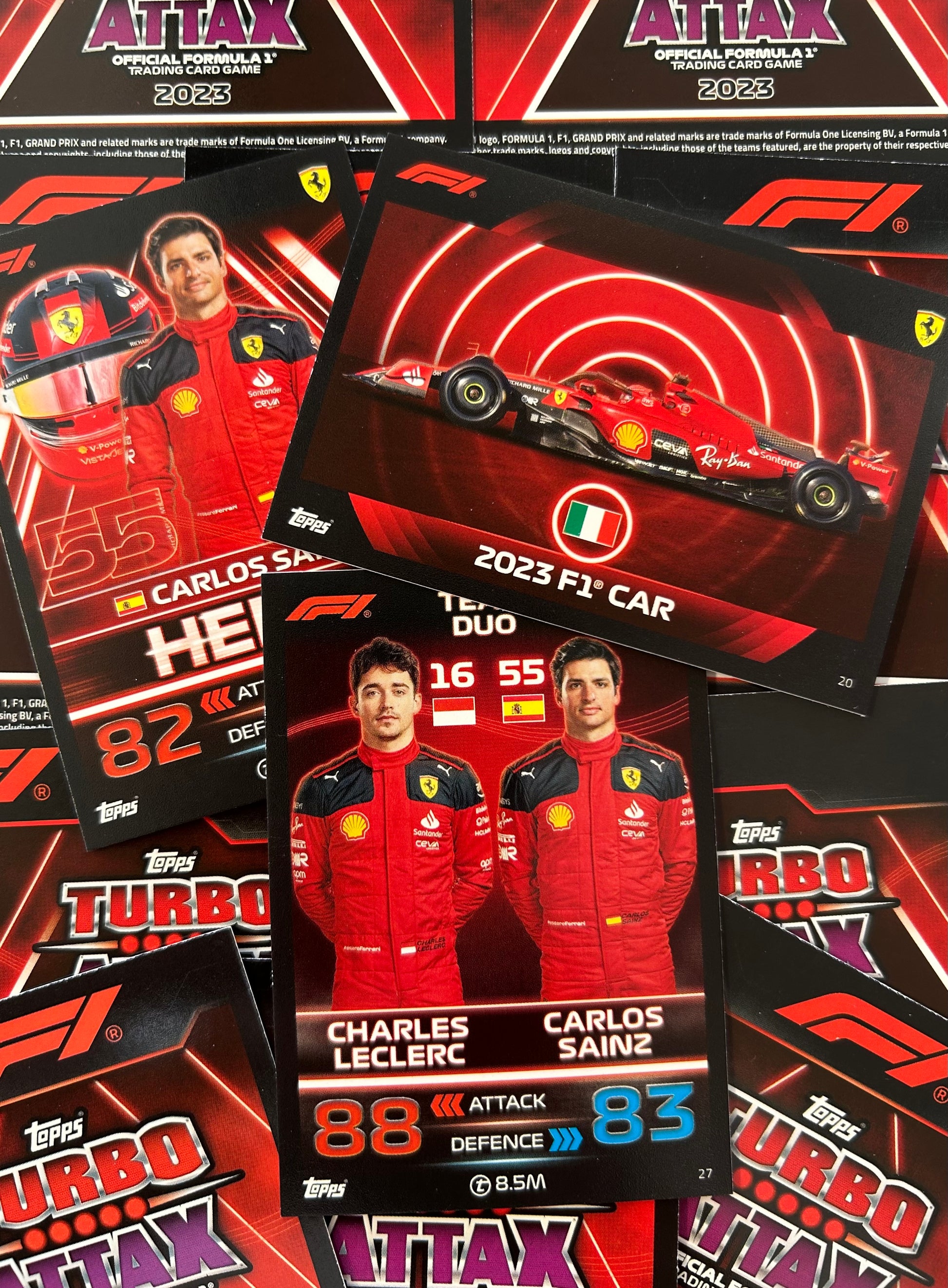 Topps F1 Turbo Attax 2023 - Single SCUDERIA FERRARI Cards (#19 - #27) JaqJnr Topps F1 Turbo Attax 2023 - Single SCUDERIA FERRARI Cards (#19 - #27) JaqJnr