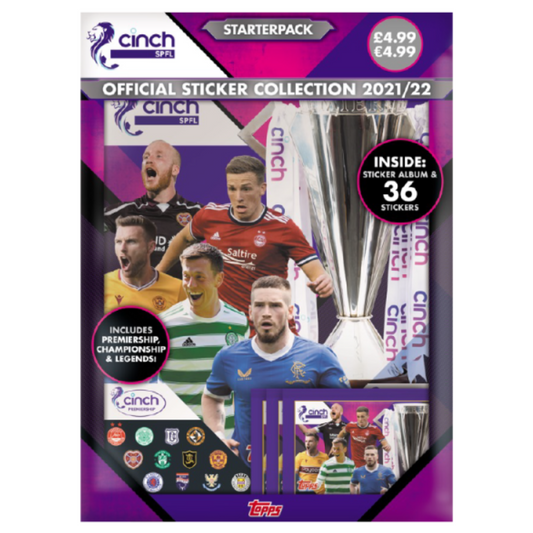 Topps SPFL 2021-22 Official Sticker Collection - Starter Pack (Album + 36 Stickers)