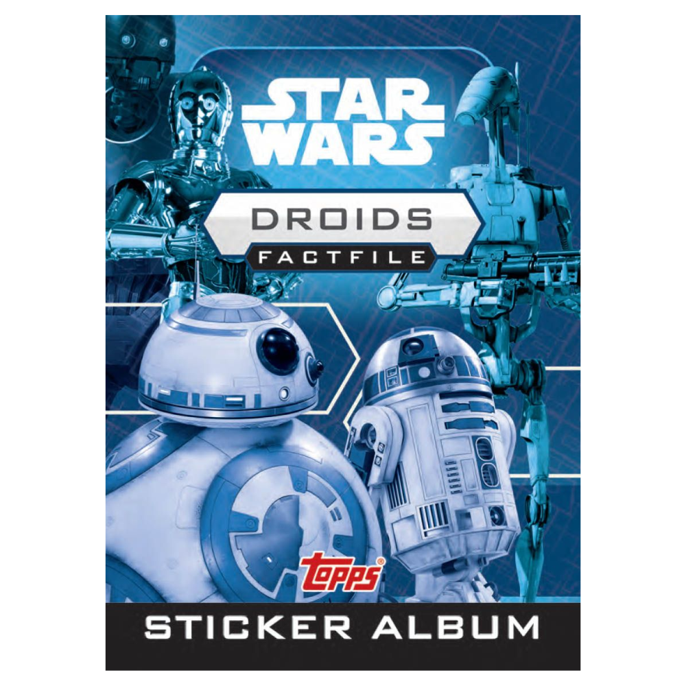 Topps UK Star Wars Factfiles (2020) Sticker Collection - DROIDS SET #2 Sticker Album & 60 Stickers