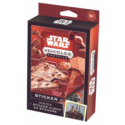 Topps UK Star Wars Factfiles (2020) Sticker Collection - VEHICLES SET #6 Sticker Album & 60 Stickers
