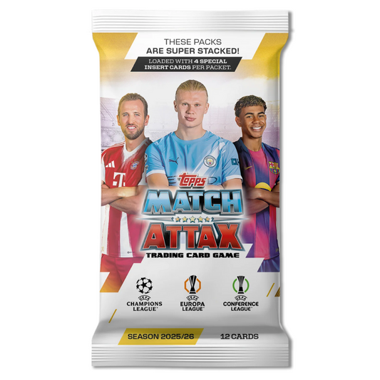 PRE-ORDER: Topps UCC Match Attax 2025-26 - PACKET OF 12 TRADING CARDS