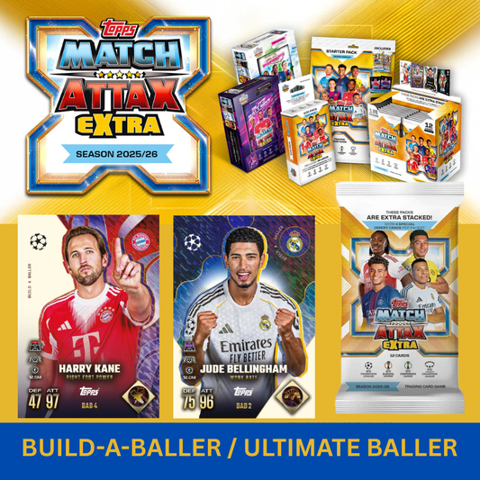 Topps UCC Match Attax Extra 2025-26 - BUILD-A-BALLER & ULTIMATE BALLER (#BAB1-#BAB9) Display Box Exclusives