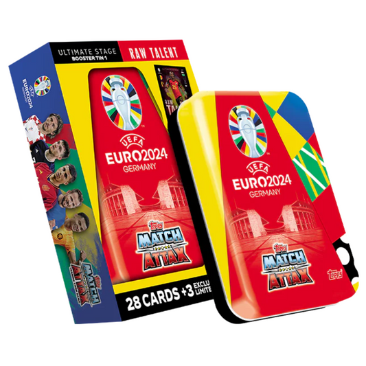Topps UEFA EURO 2024 Match Attax - Raw Talent Booster Tin #1 (including 31 Cards)