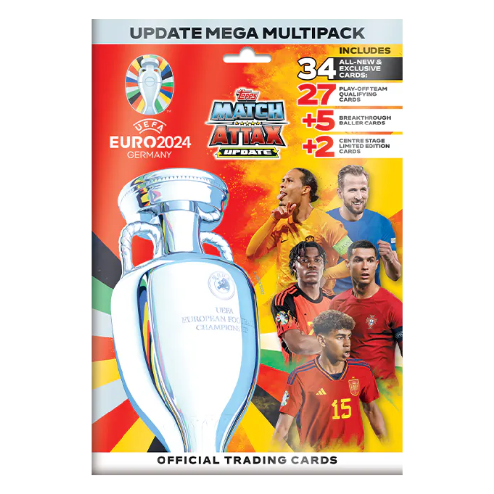 Topps UEFA EURO 2024 Match Attax - Update Mega Multipack (including 34 Cards)