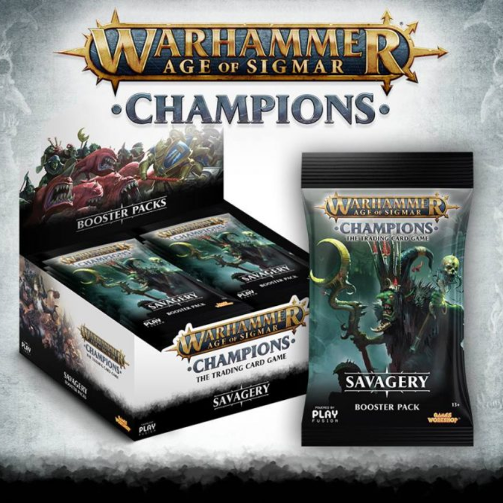 Warhammer TCG Age of Sigmar Champions Savagery Booster Box with 24 Booster Packs