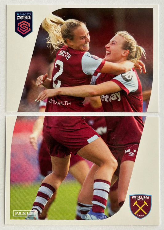 Panini Barclays Women's Super League 2024 - WEST HAM UTD TEAM TRIUMPH Stickers #344 & #345