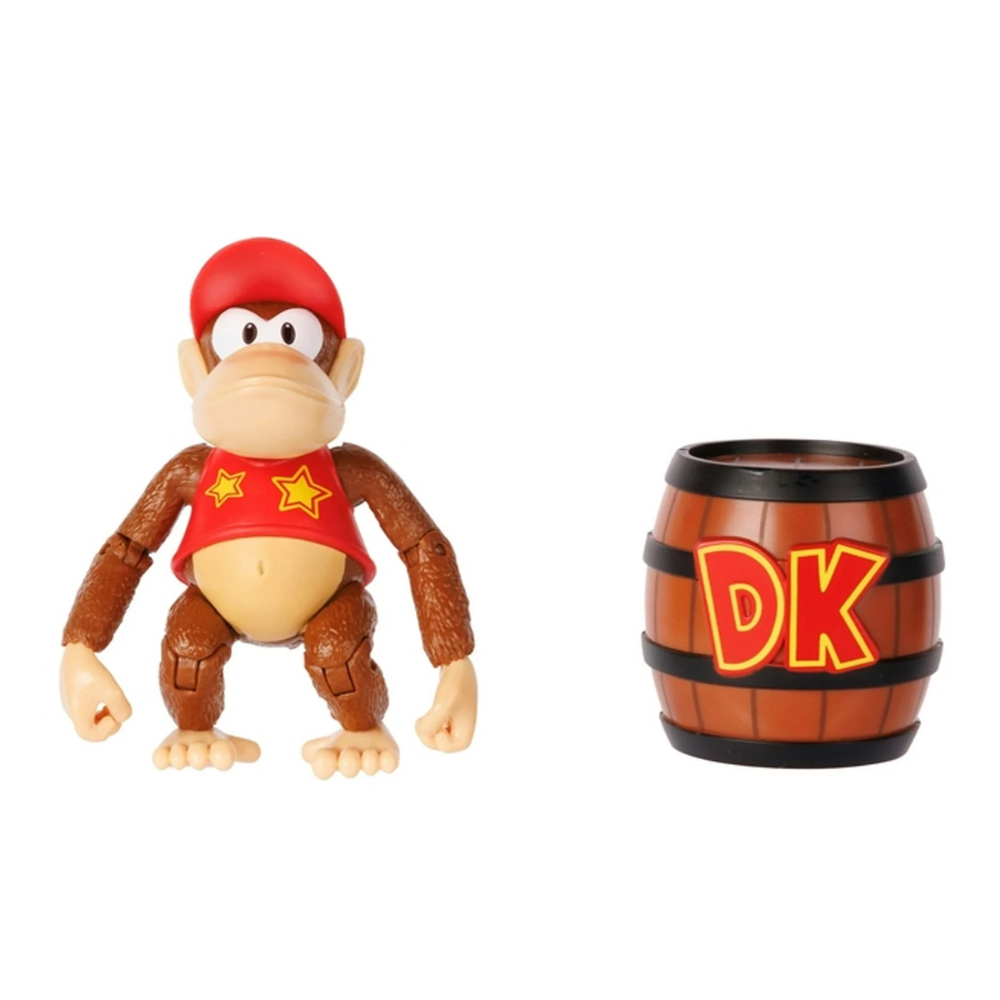 World of Nintendo DIDDY KONG Donkey Kong 4" Deluxe Action Figure (with DK Barrel)