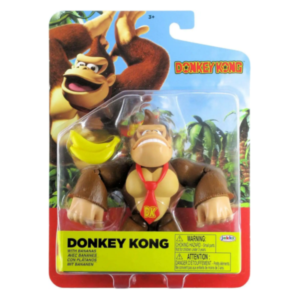 World of Nintendo DONKEY KONG 4" Deluxe Action Figure (with Bananas)