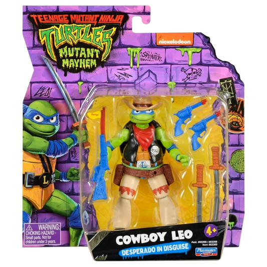 nickelodeon Teenage Mutant Ninja Turtles Mutant Mayhem - COWBOY LEO 4.5" Action Figure