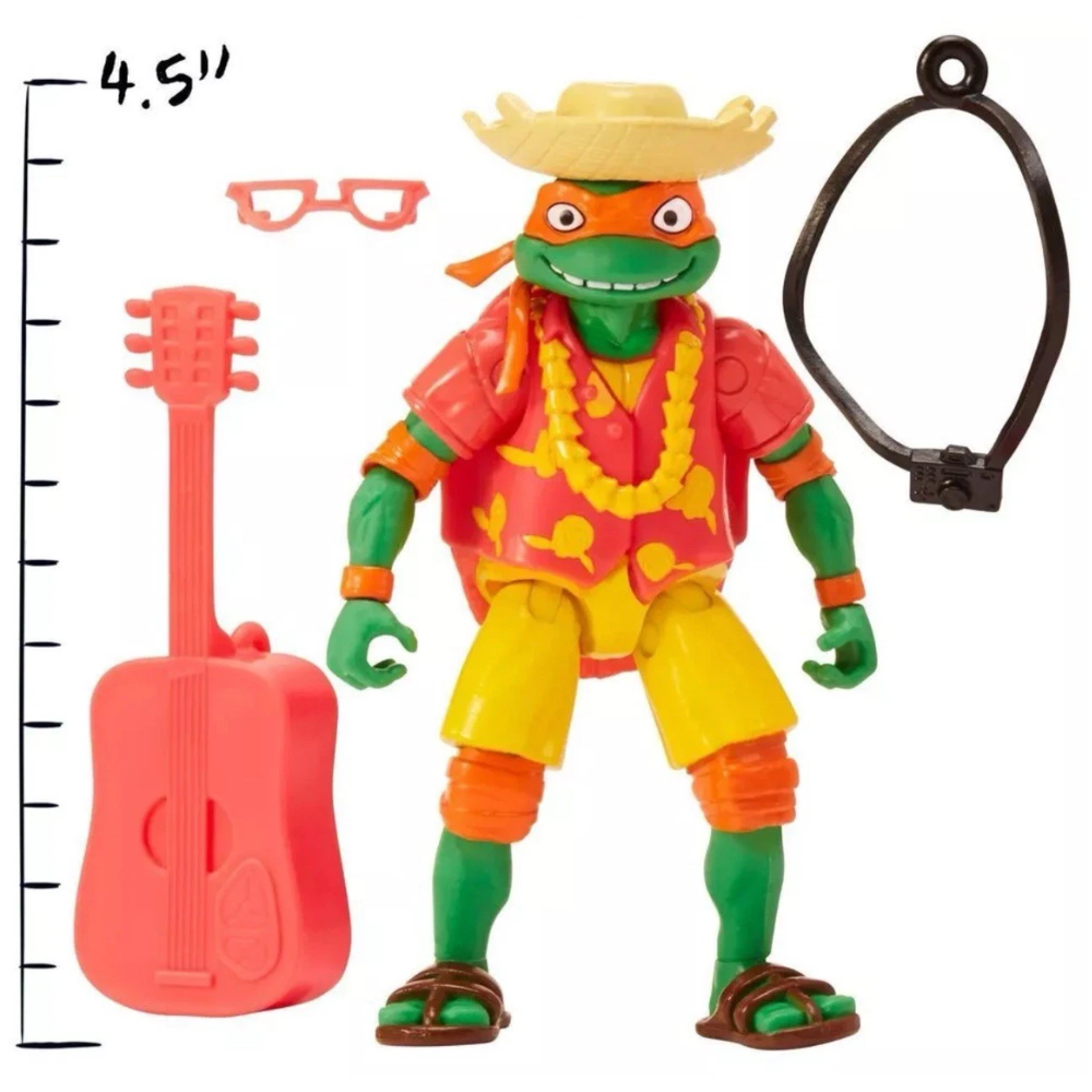 nickelodeon Teenage Mutant Ninja Turtles Mutant Mayhem - BEACH BUM MIKEY 4.5" Action Figure