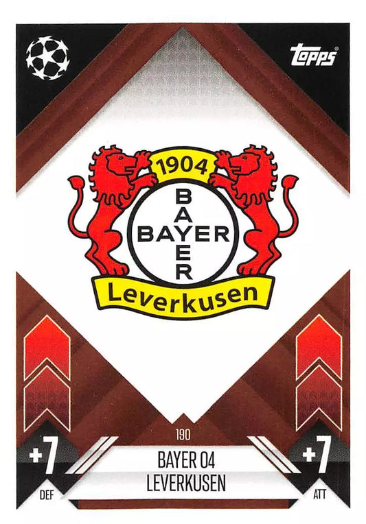 Topps 2024-25 Match Attax UEFA - Single BAYER 04 LEVERKUSEN Cards (#190 - #207)