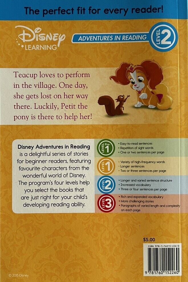 Disney Princess Books - PALACE PETS: TEACUP SHARES THE STAGE Adventures in Reading (Level 2)